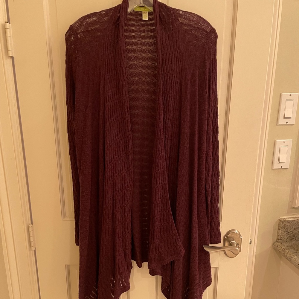 Long handkerchief hem cardigan